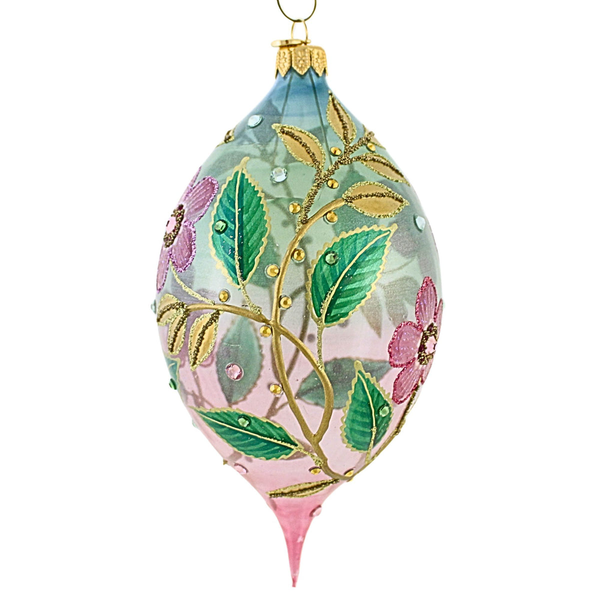 Glitter Lab Golden Leaves Translucent Drop Ornament - - SBKGifts.com