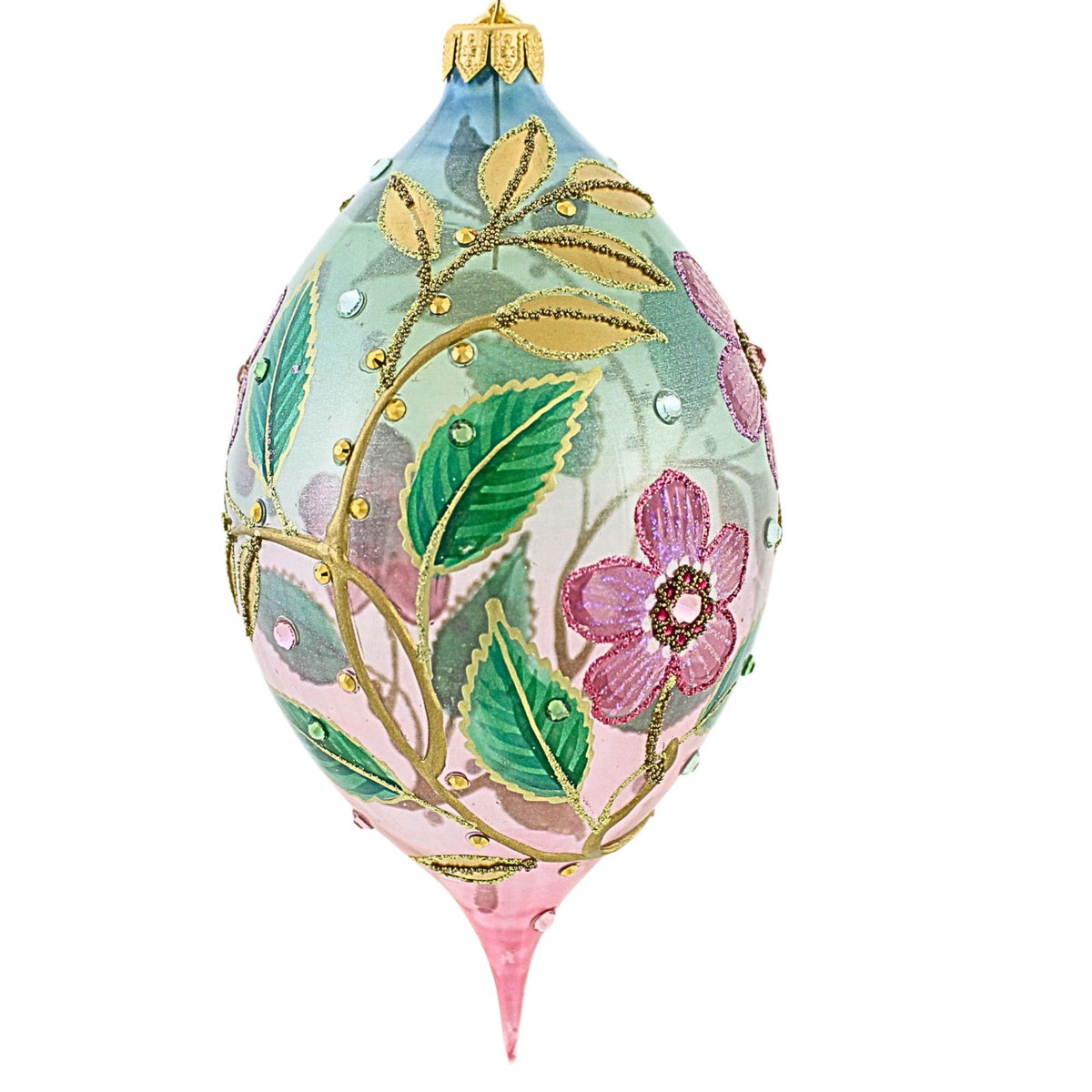 Glitter Lab Golden Leaves Translucent Drop Ornament - - SBKGifts.com