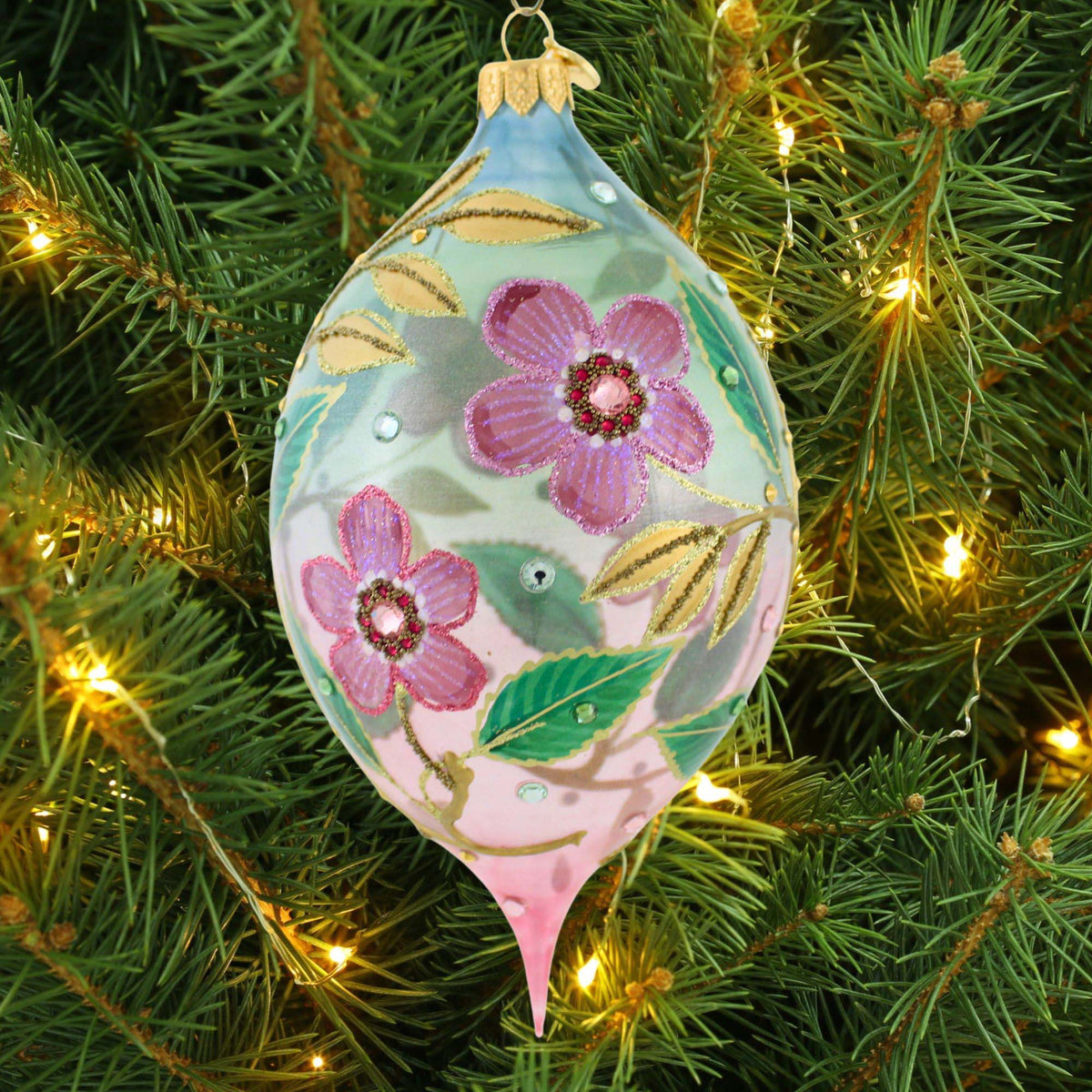 Glitter Lab Golden Leaves Translucent Drop Ornament - - SBKGifts.com
