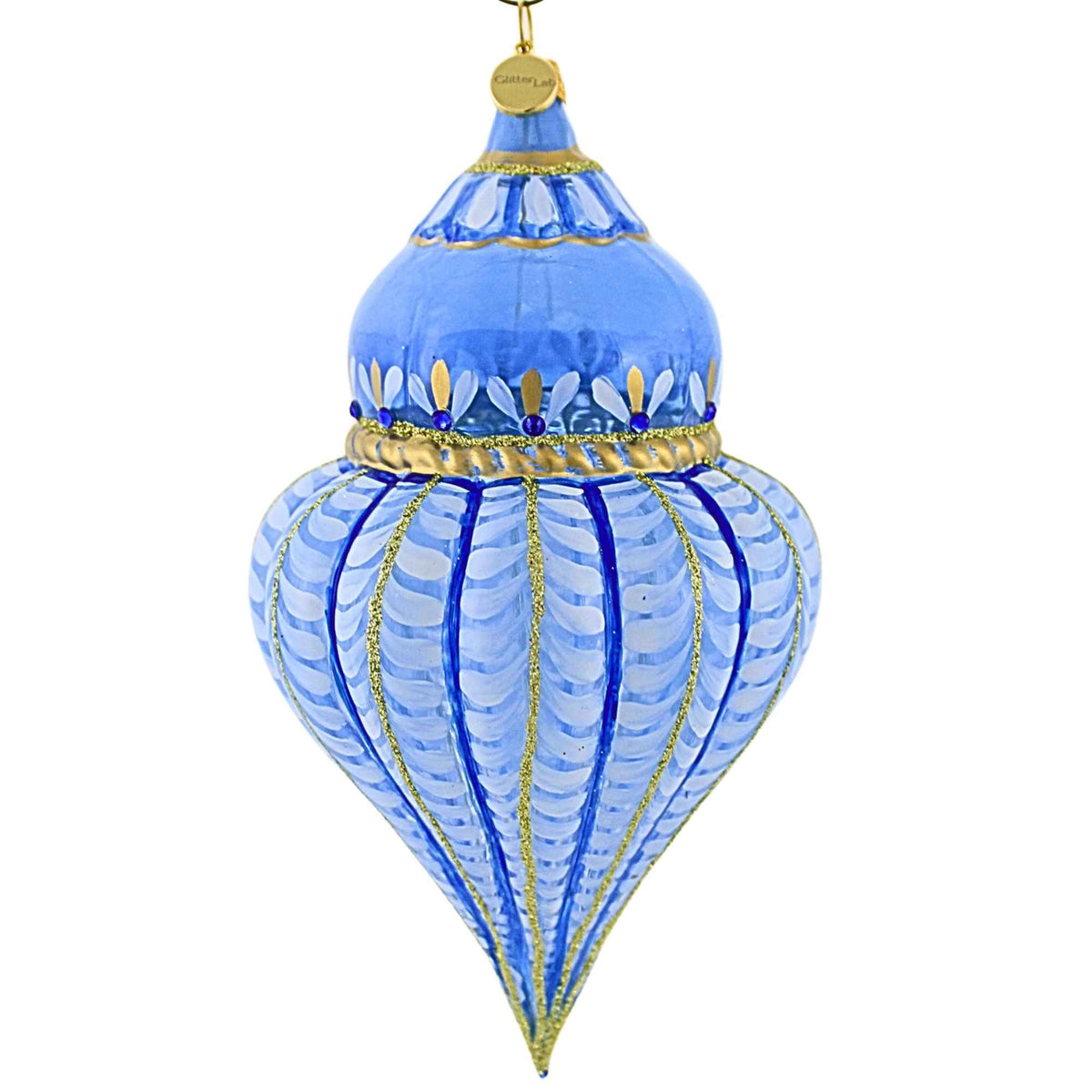 Glitter Lab Pastel Knitted Sky Blue Fluted Drop - - SBKGifts.com