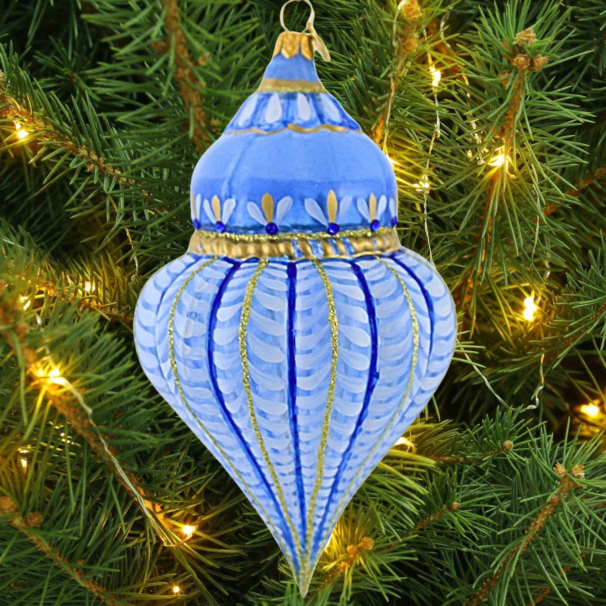 Glitter Lab Pastel Knitted Sky Blue Fluted Drop - - SBKGifts.com
