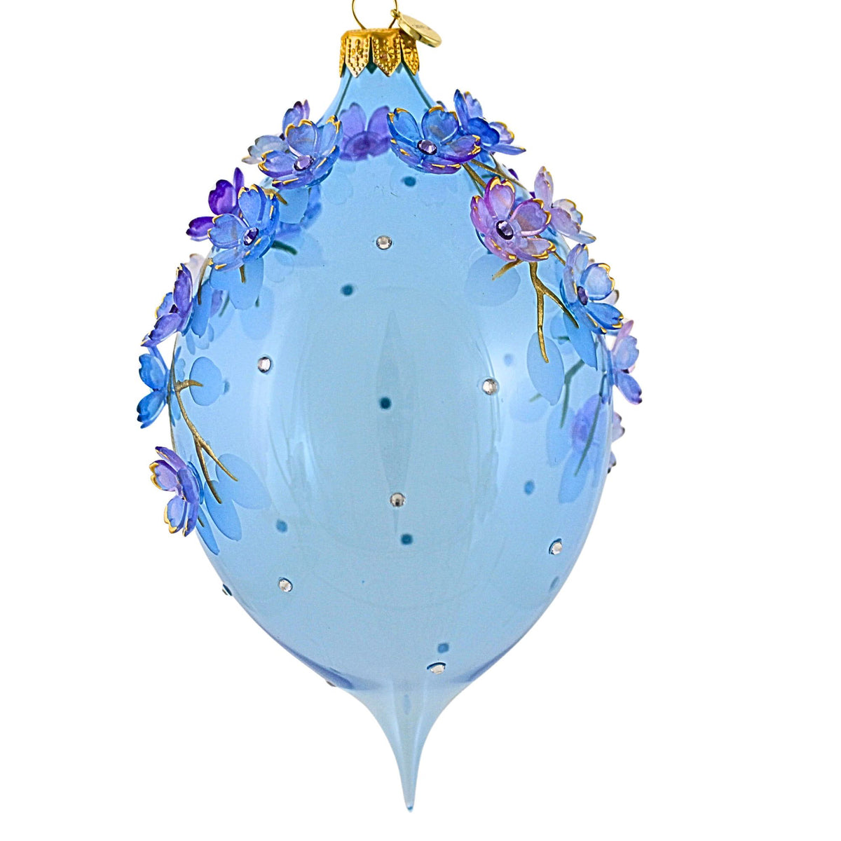 Glitter Lab Delicate Flowers On Translucent Drop - - SBKGifts.com