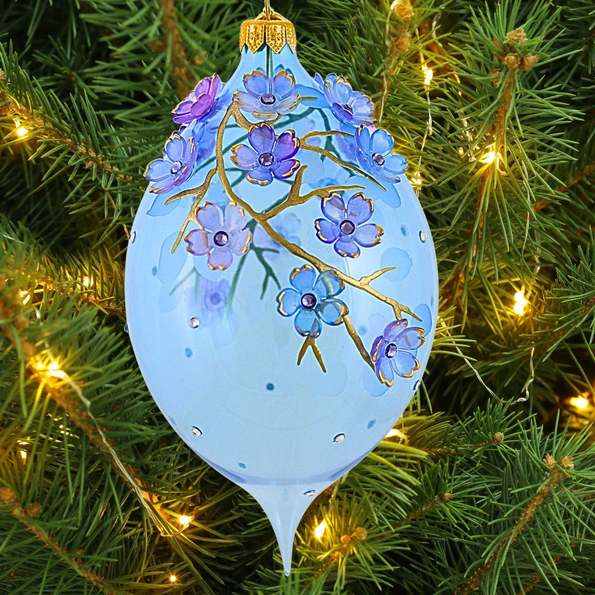 Glitter Lab Delicate Flowers On Translucent Drop - - SBKGifts.com