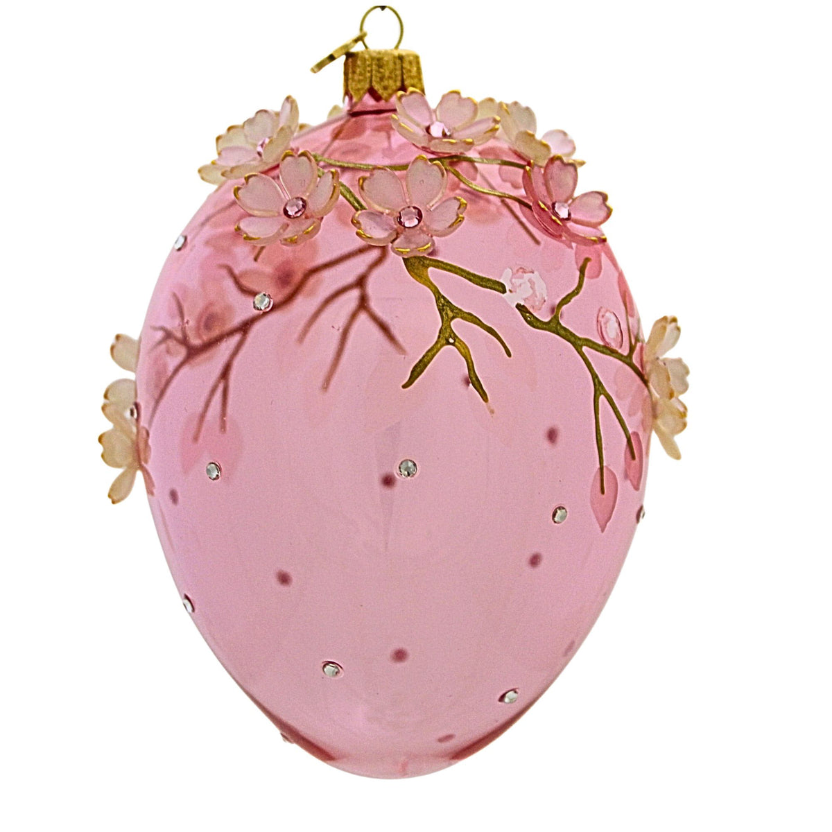 Glitter Lab Delicate Flowers On Translucent Egg - - SBKGifts.com