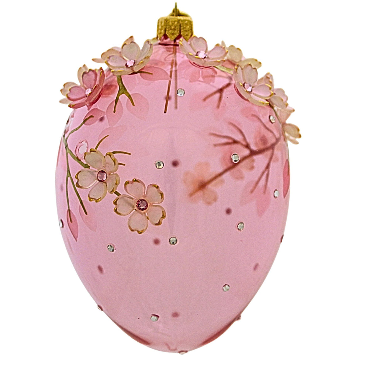 Glitter Lab Delicate Flowers On Translucent Egg - - SBKGifts.com