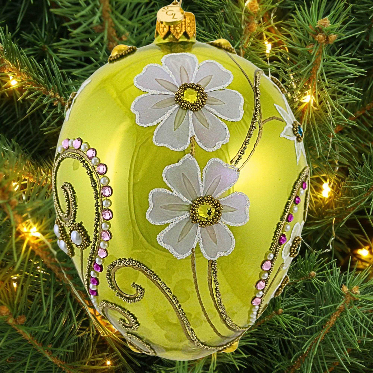 Glitter Lab Floral Symphony Green Egg - - SBKGifts.com