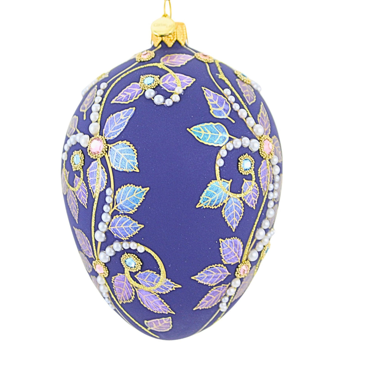 Glitter Lab Gold And Pearls Velvet Egg - - SBKGifts.com