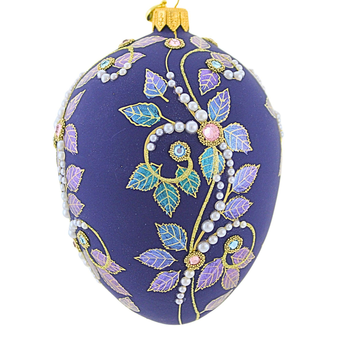Glitter Lab Gold And Pearls Velvet Egg - - SBKGifts.com