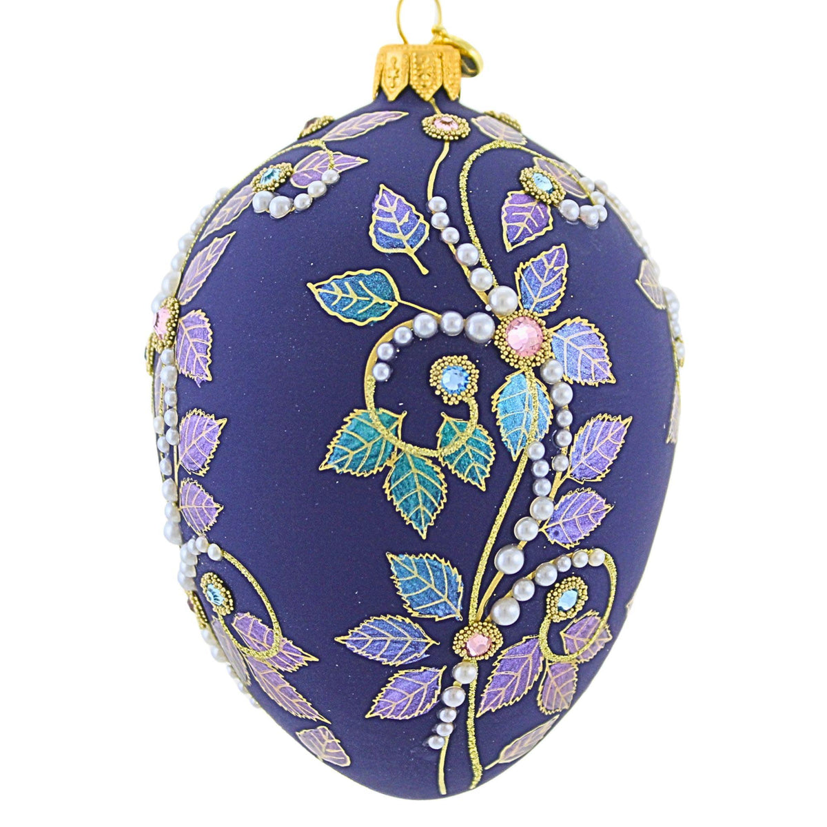 Glitter Lab Gold And Pearls Velvet Egg - - SBKGifts.com
