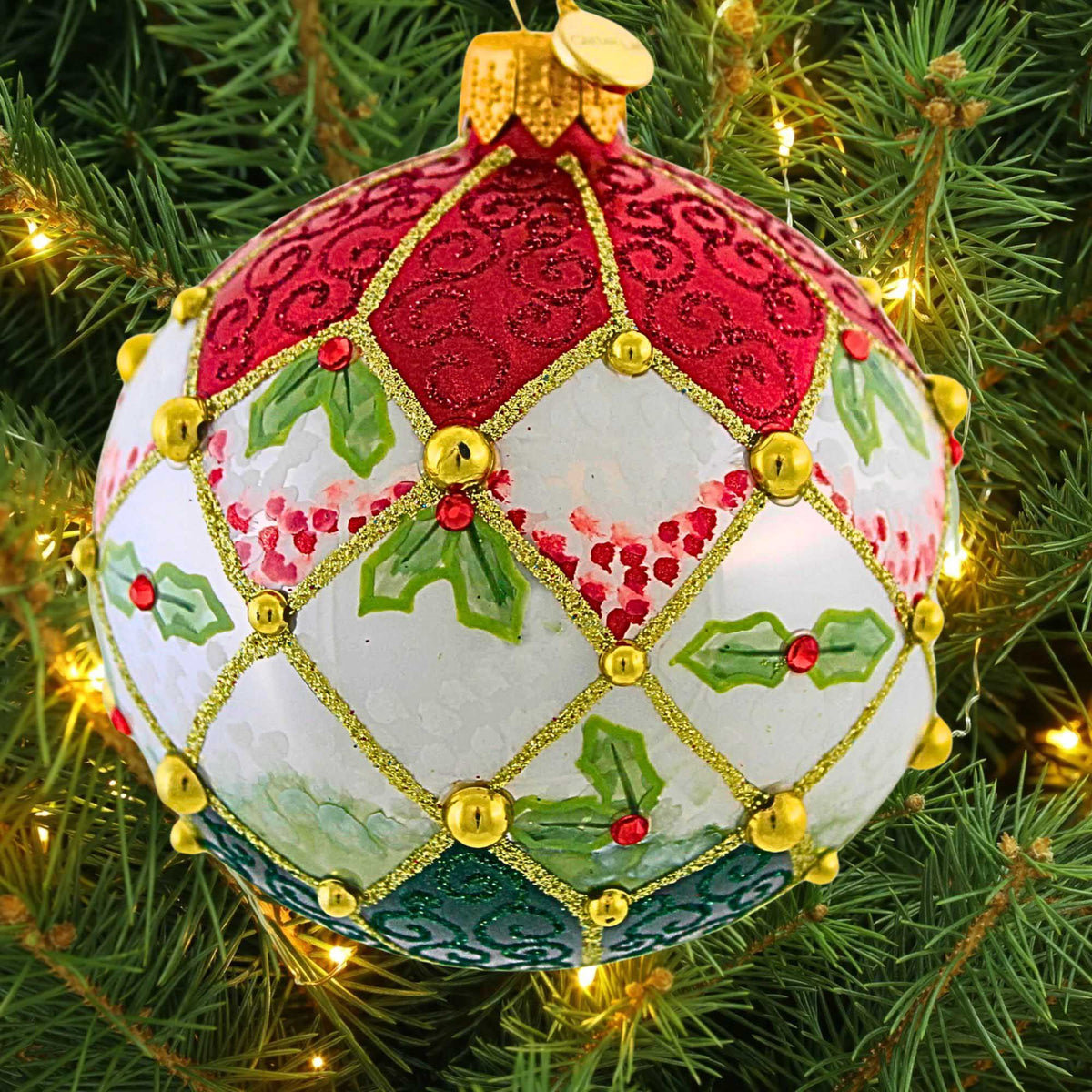 Glitter Lab Jacquard Holly Berry - - SBKGifts.com