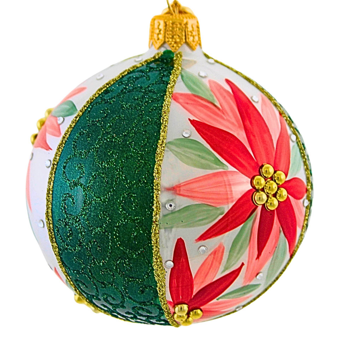 Glitter Lab Jacquard Poinsettia - - SBKGifts.com