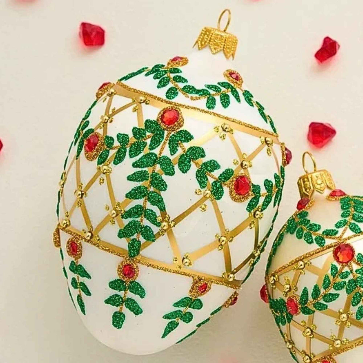 Miss Christmas Deck The Halls! Festive White Faberge - - SBKGifts.com