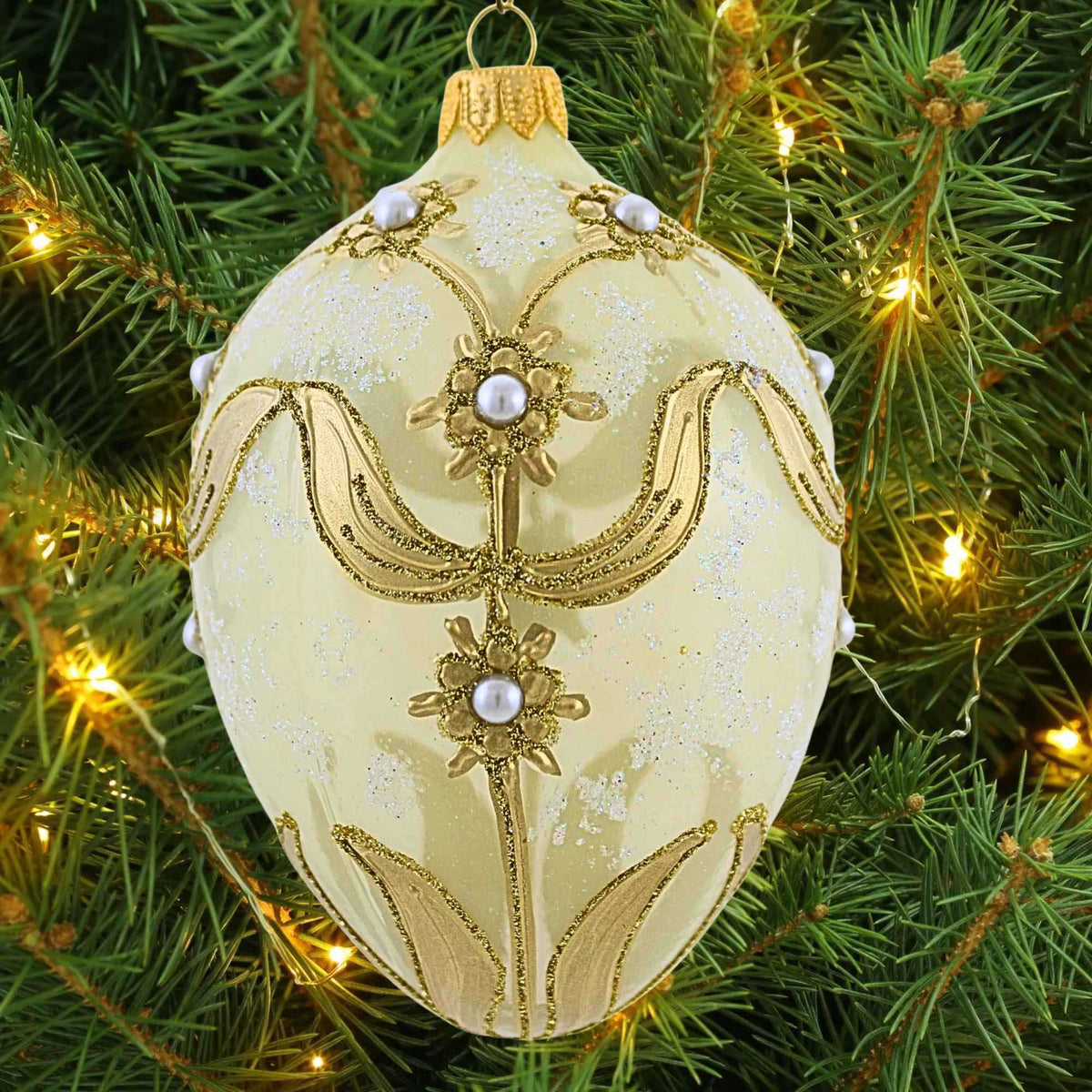 Miss Christmas Misty Green & Gold Faberge - - SBKGifts.com