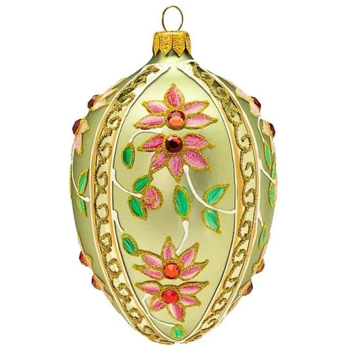Miss Christmas Blush Pink & Green Faberge - - SBKGifts.com