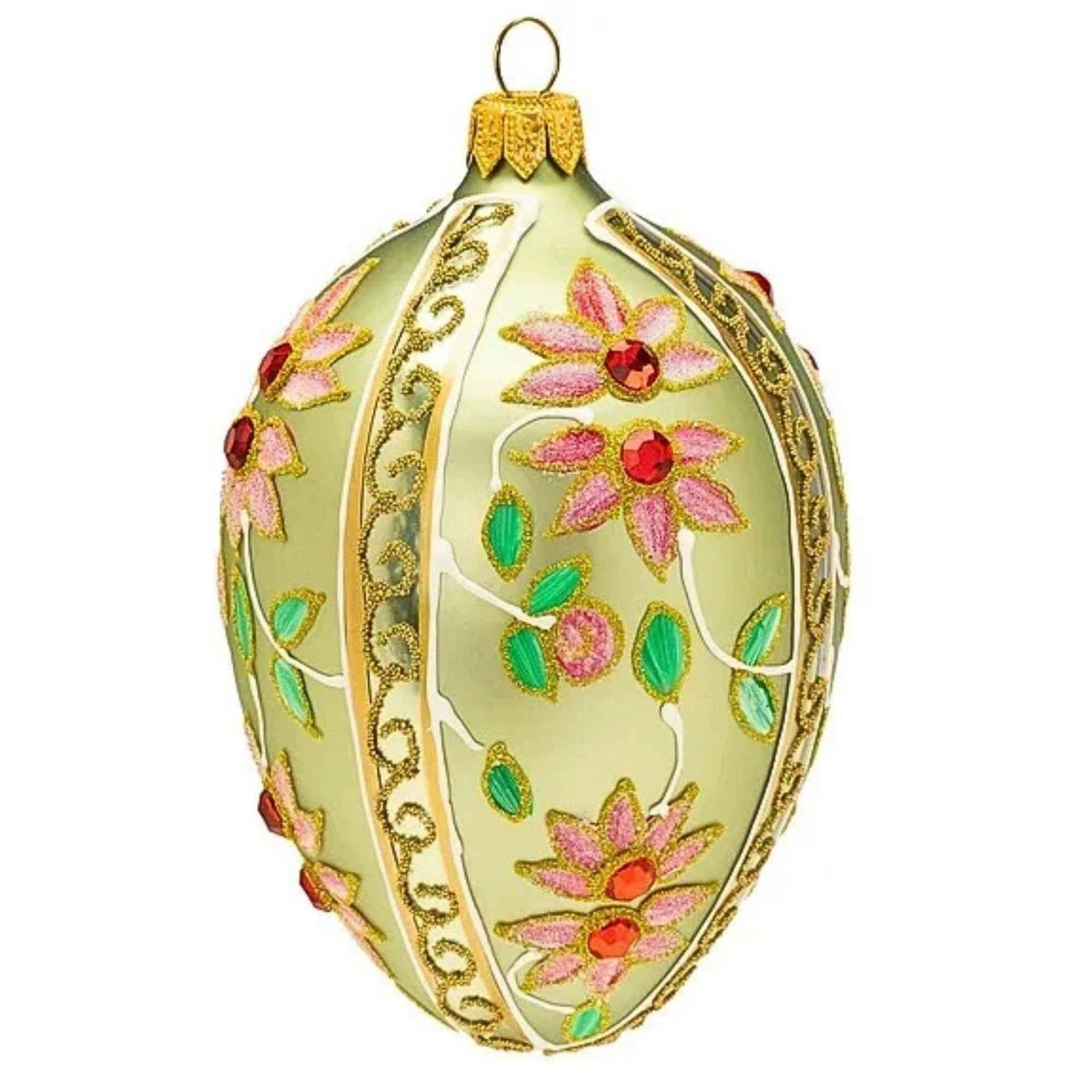 Miss Christmas Blush Pink & Green Faberge - - SBKGifts.com