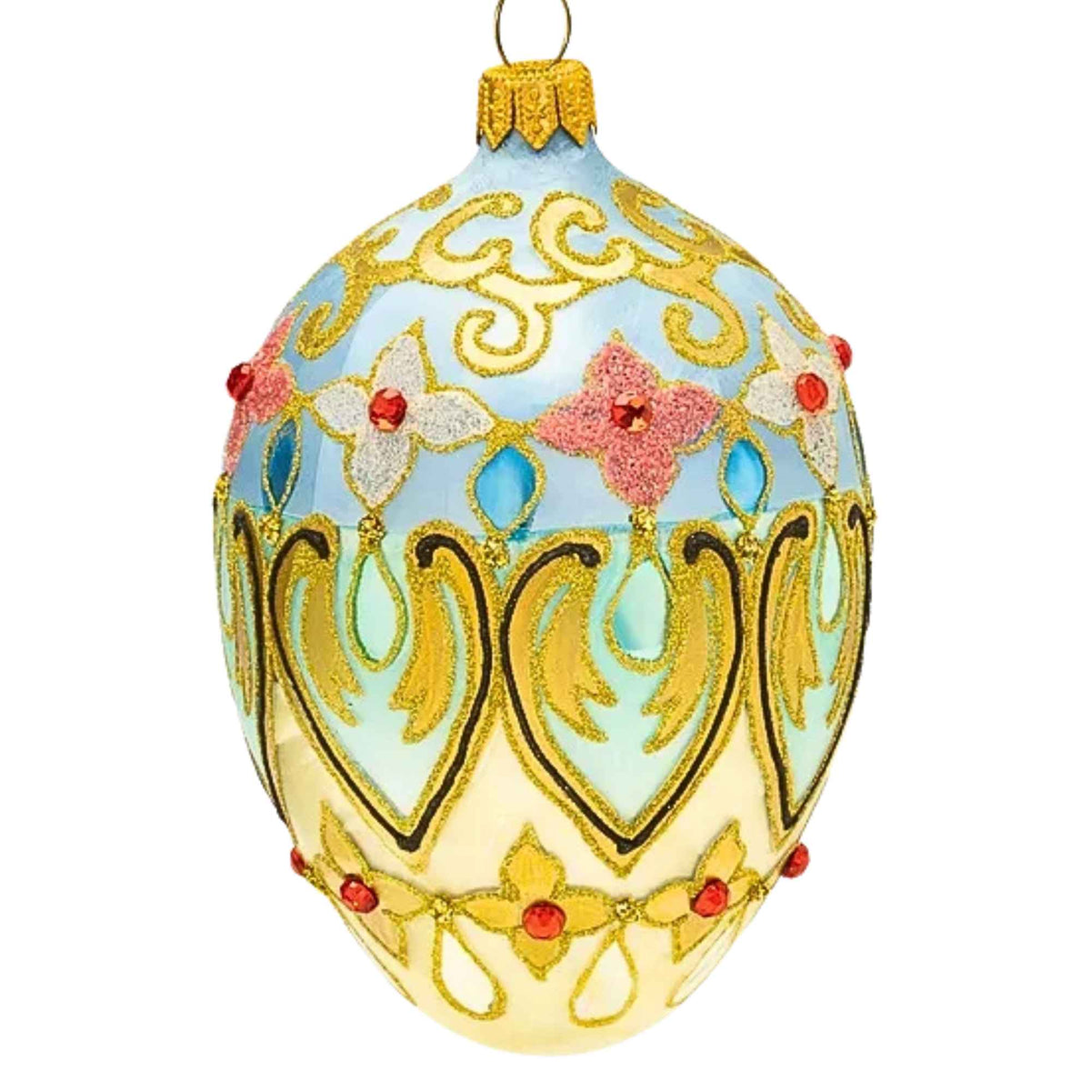 Miss Christmas Florentine Blue  & Gold Faberge - - SBKGifts.com
