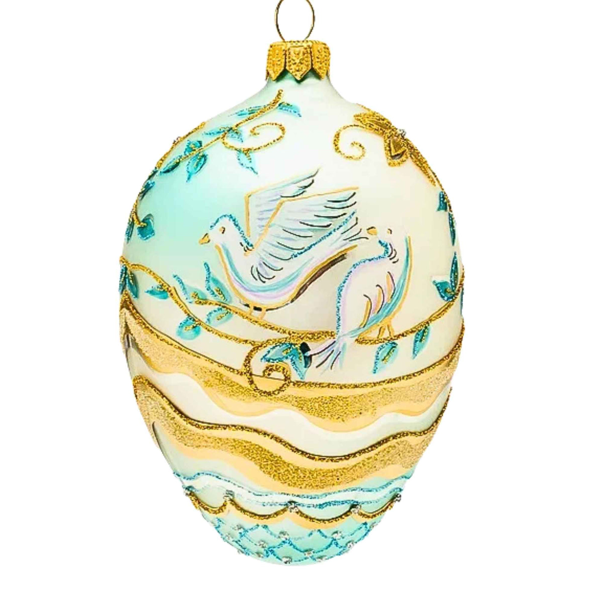 Miss Christmas Winter Doves Blue Faberge - - SBKGifts.com