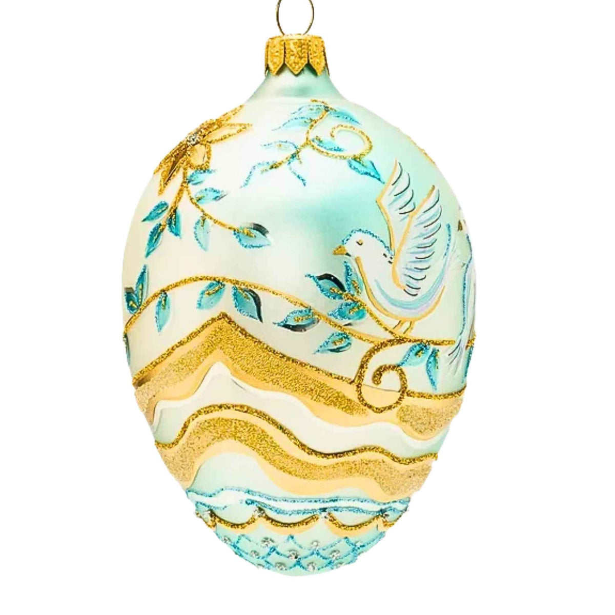 Miss Christmas Winter Doves Blue Faberge - - SBKGifts.com