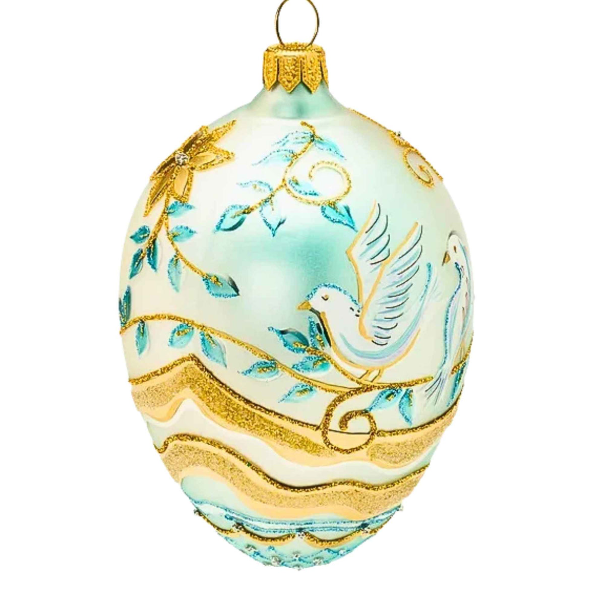 Miss Christmas Winter Doves Blue Faberge - - SBKGifts.com