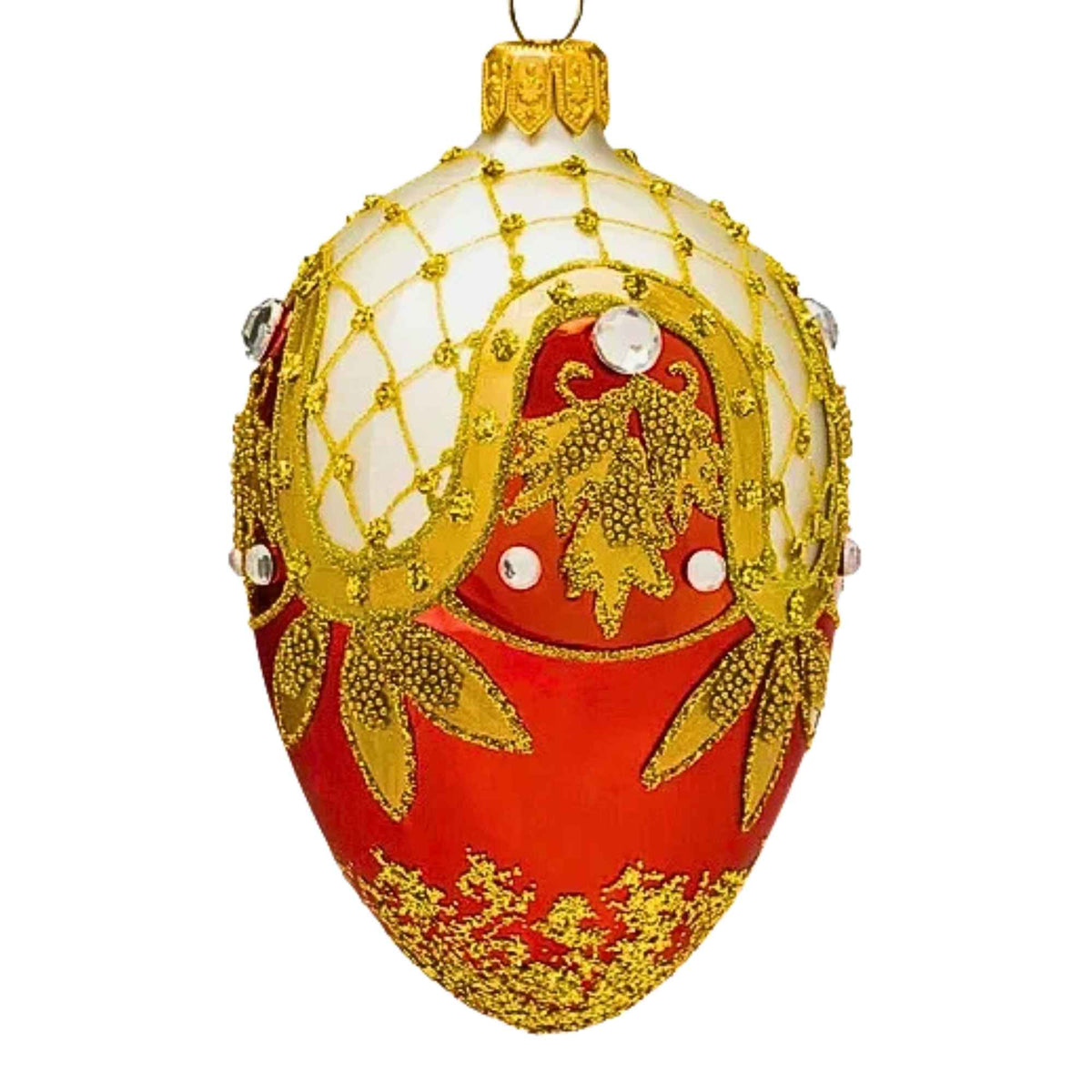 Miss Christmas Small Red & Gold Faberge - - SBKGifts.com