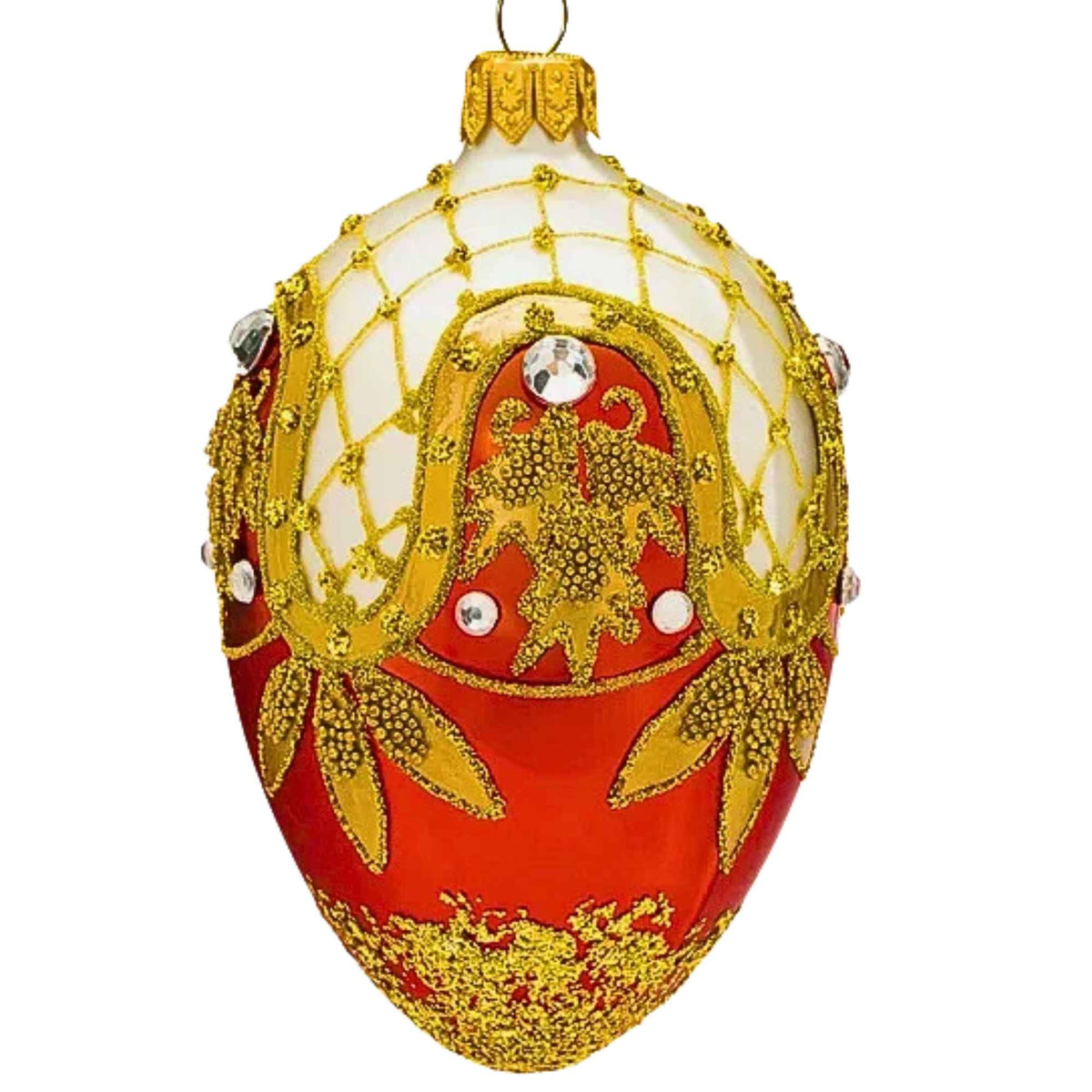Miss Christmas Small Red & Gold Faberge - - SBKGifts.com