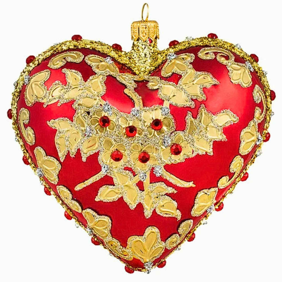 Miss Christmas Luxe Red & Gold Heart - - SBKGifts.com