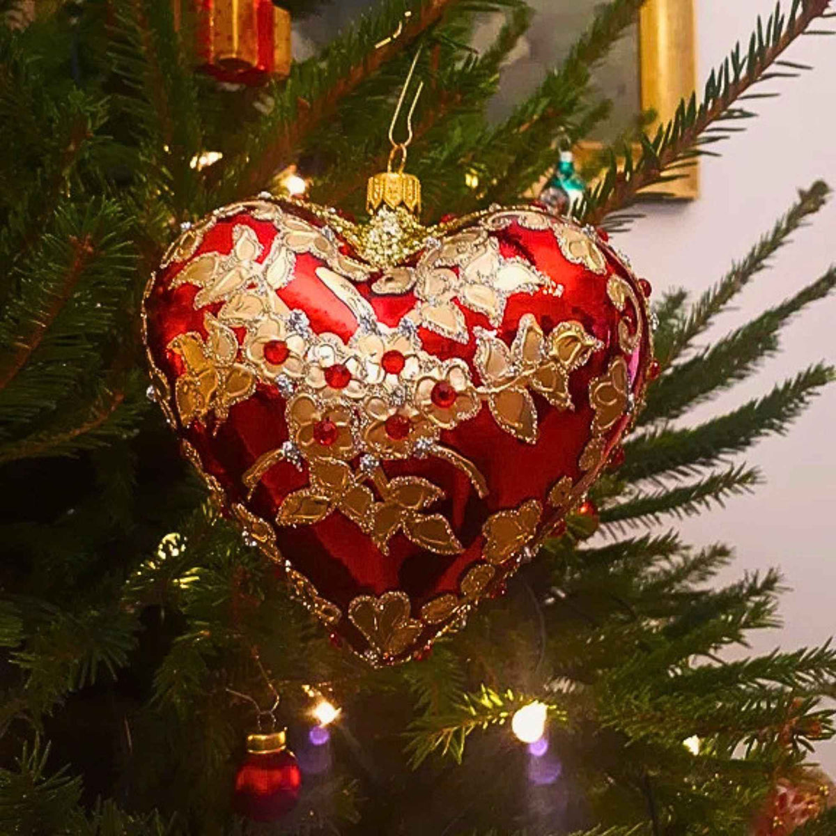 Miss Christmas Luxe Red & Gold Heart - - SBKGifts.com