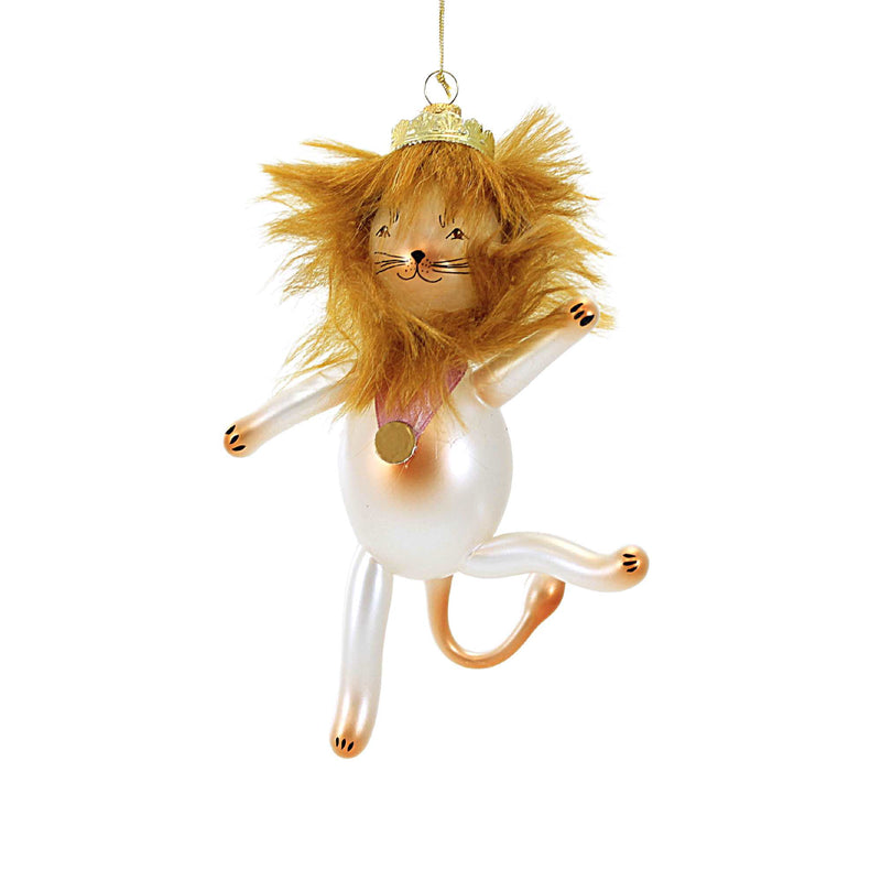 De Carlini Cowardly Lion Glass Ornament Oz Italian Wizard A5443