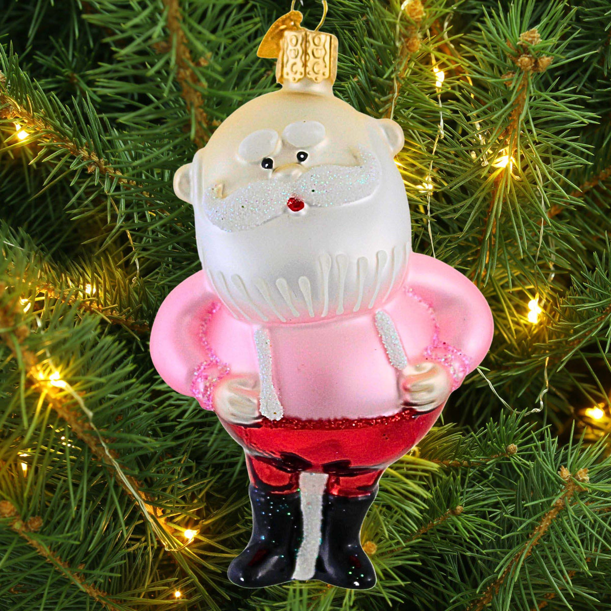 Old World Christmas Santa In Suspenders - - SBKGifts.com