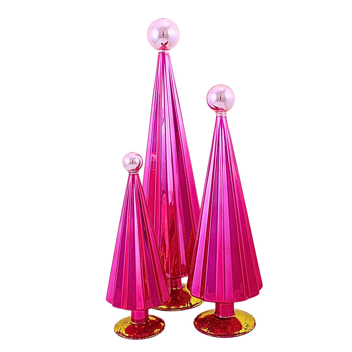 68477 Fuschia Pink Pleated Tree Set CD1845 FUCHSIA/PINK