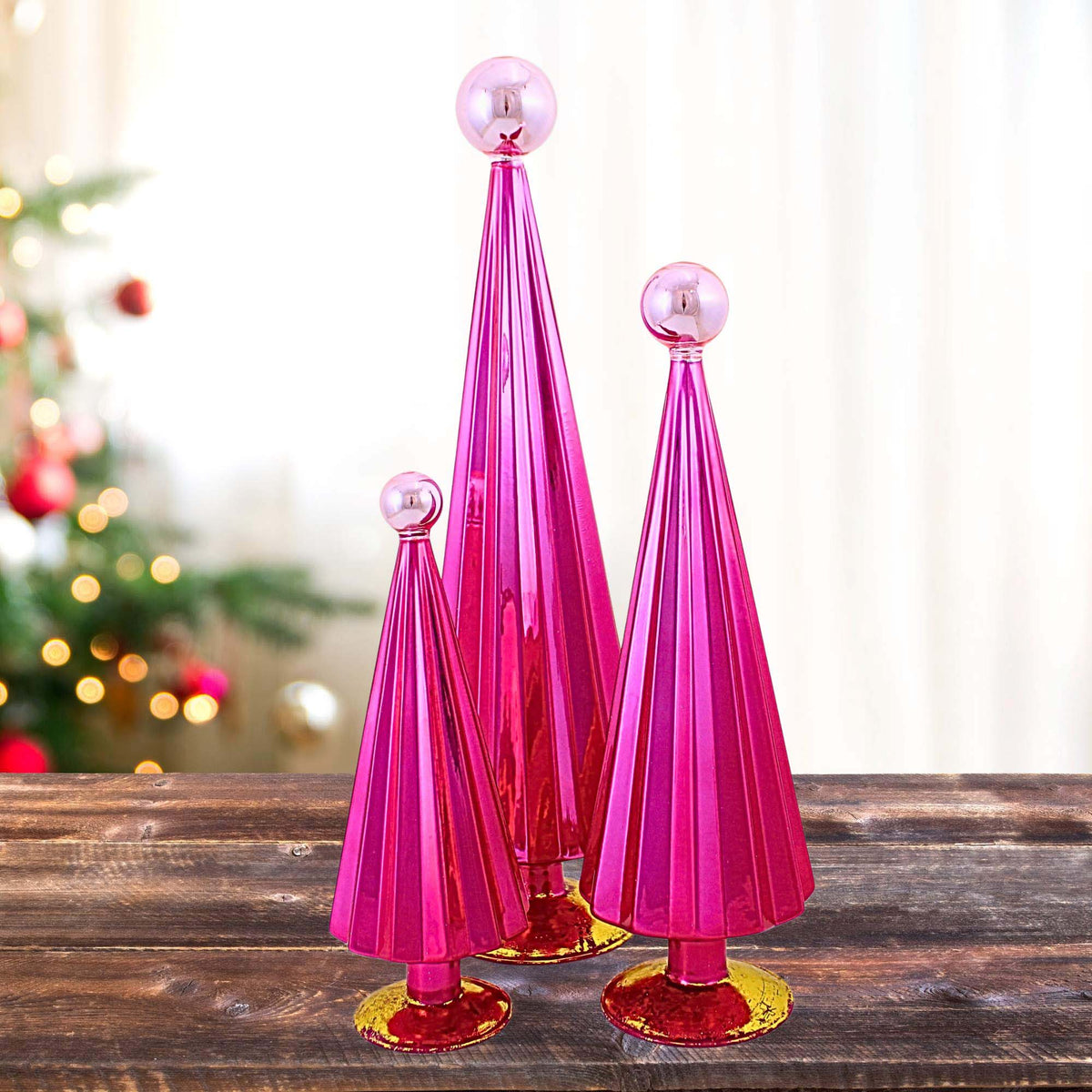 Cody Foster Fuschia Pink Pleated Tree Set - - SBKGifts.com