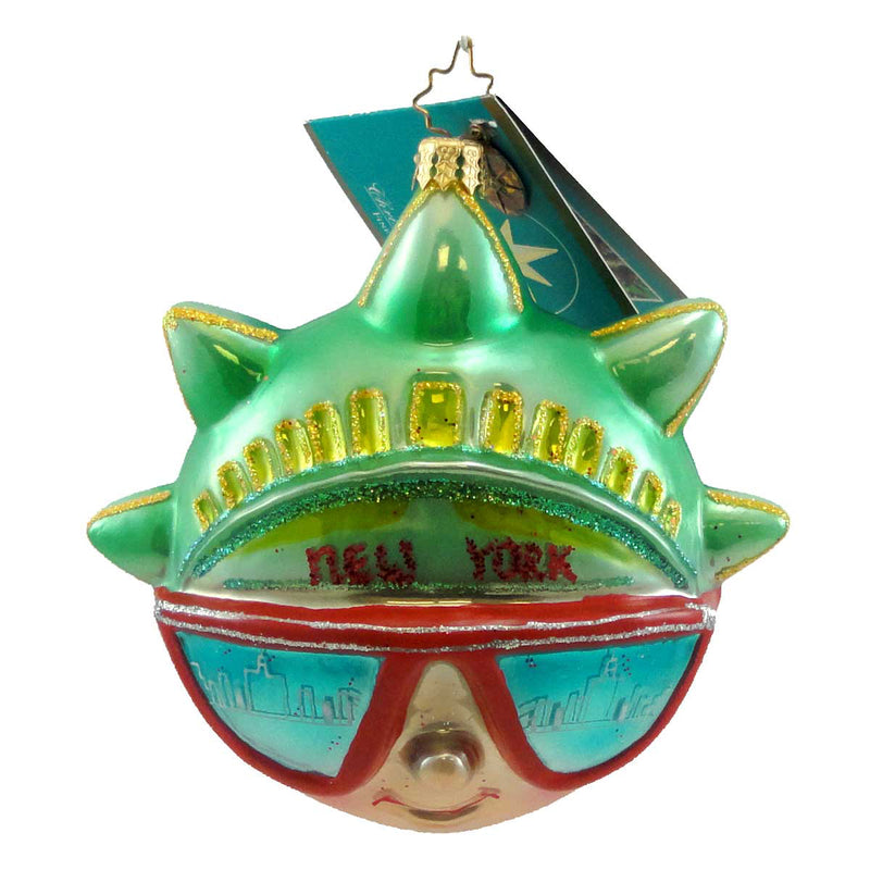 Christopher Radko Free Style Blown Glass Ornament Liberty Souvenir Nyc (693)