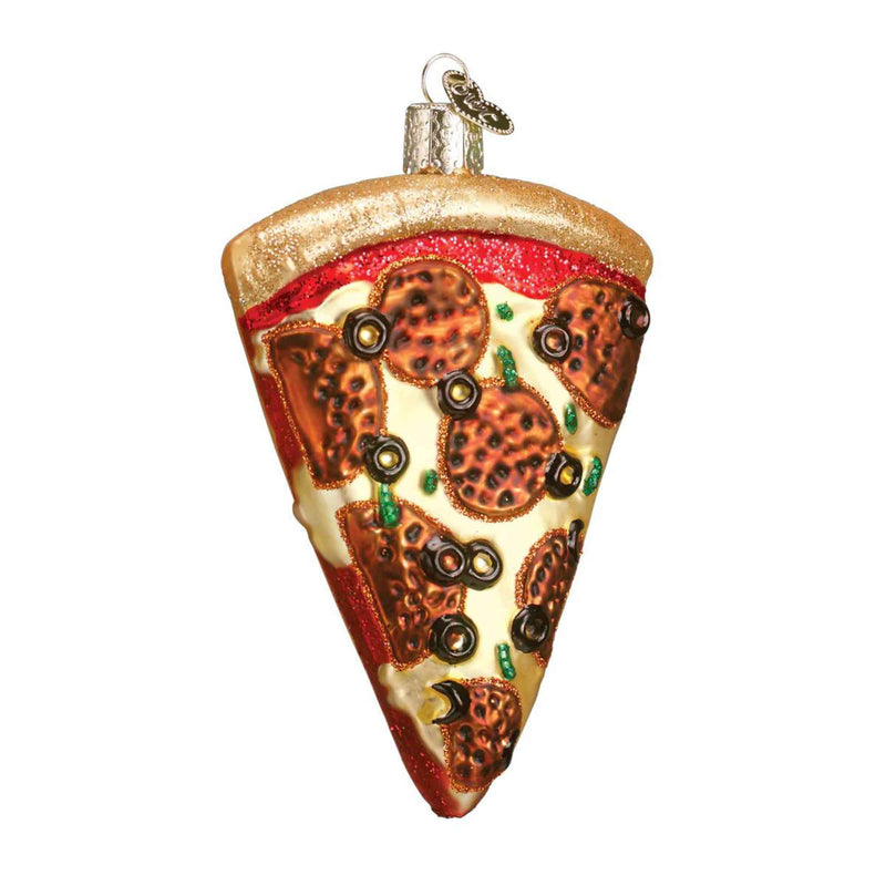 Old World Christmas Pizza Slice Glass Ornament Pepperoni Dough Crust 32047