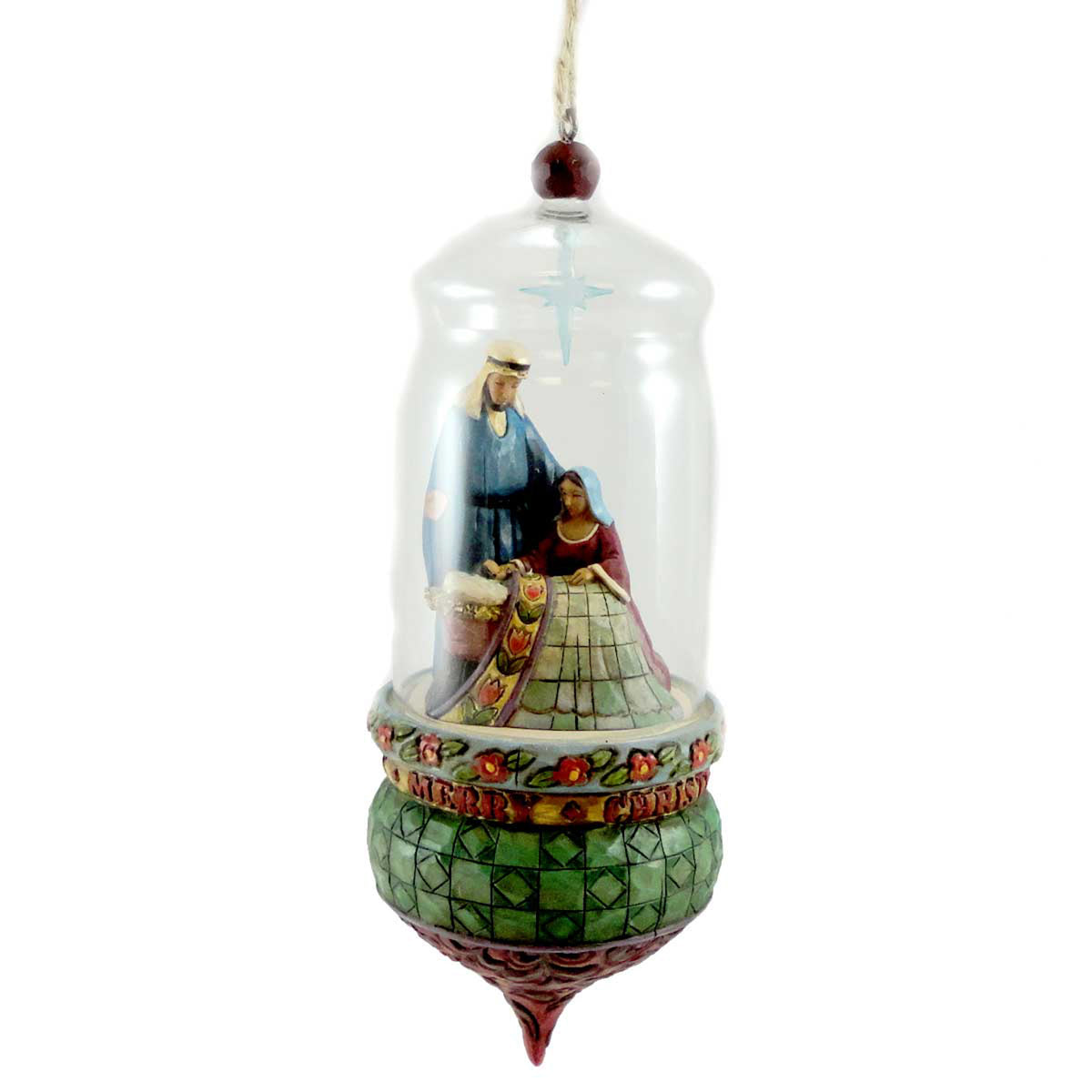 (7334) Holy Family Glass Dome Ornament