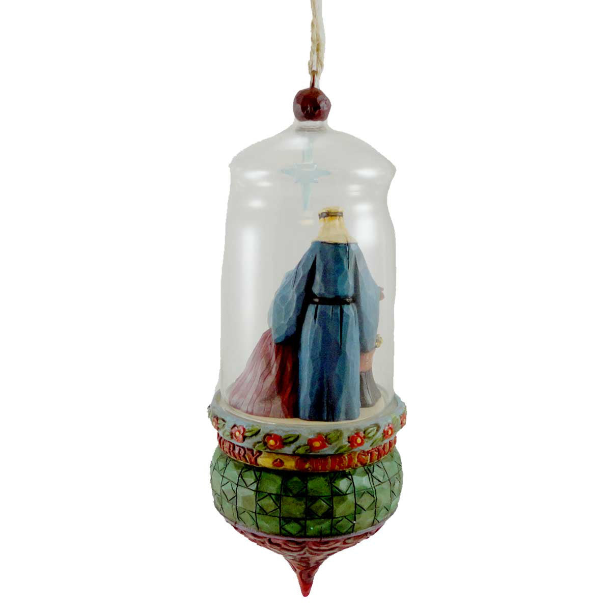 Jim Shore Holy Family Glass Dome Ornament - - SBKGifts.com