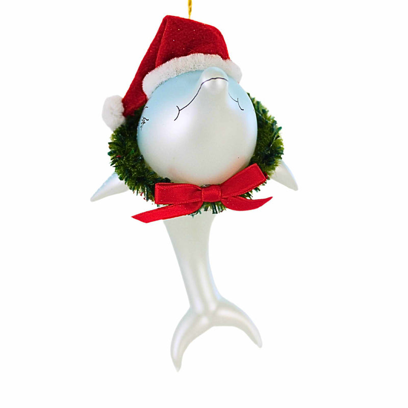 De Carlini Italian Ornaments Dolphin With Santa Hat - - SBKGifts.com