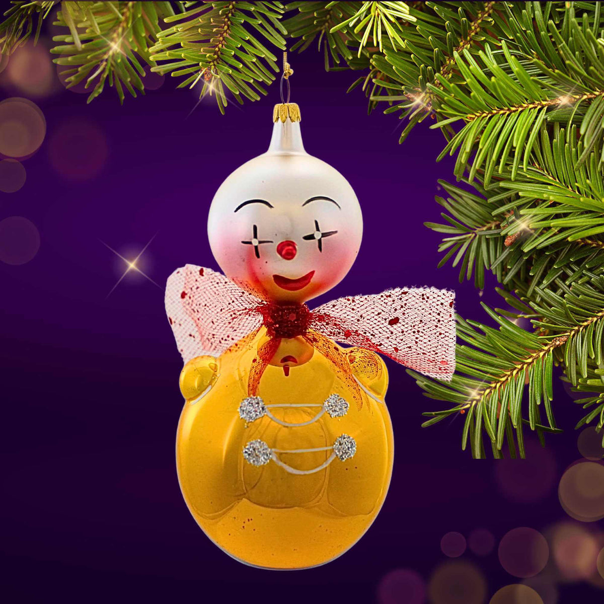 De Carlini Italian Ornaments Goldie Giggles - - SBKGifts.com