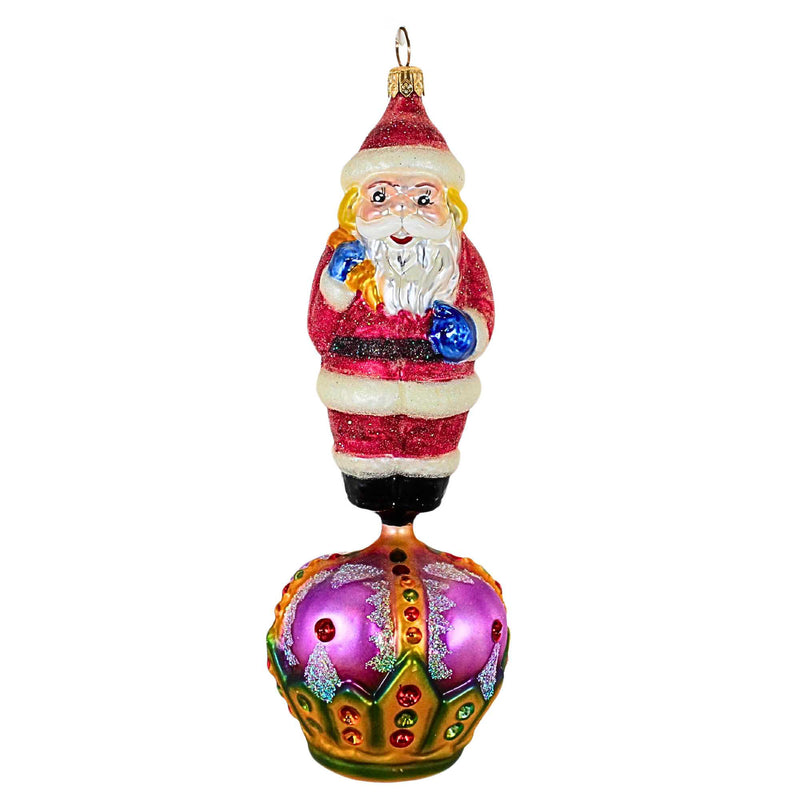 Royal  Claus - 1 Glass Ornament 7 Inch, Glass - Ornament Santa Crown Christmas 970860 (741)