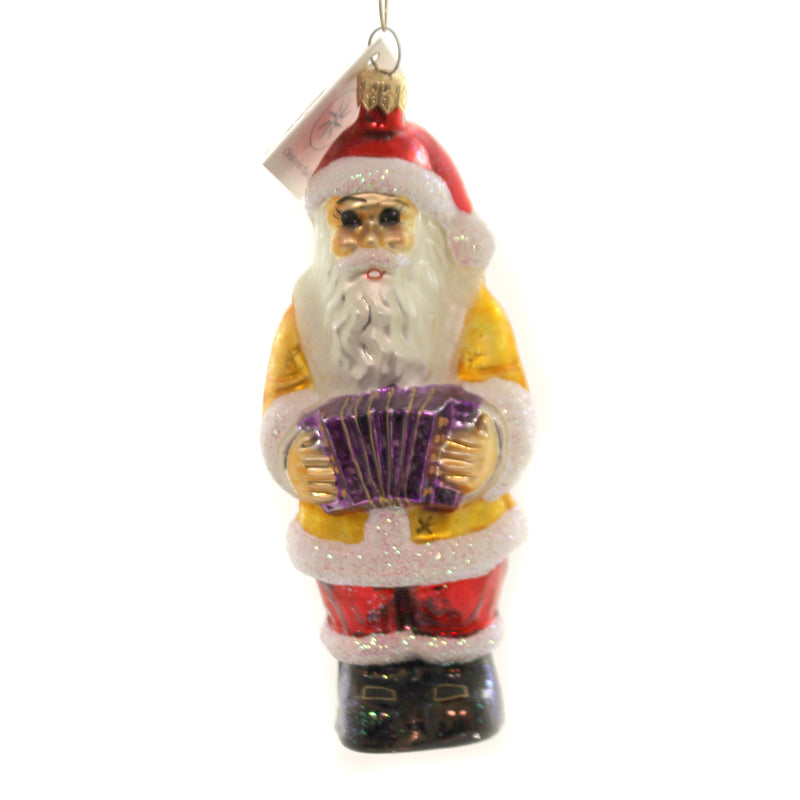 Christopher Radko Squeezebox Santa Glass Ornament Christmas Accordion 972510 (753)