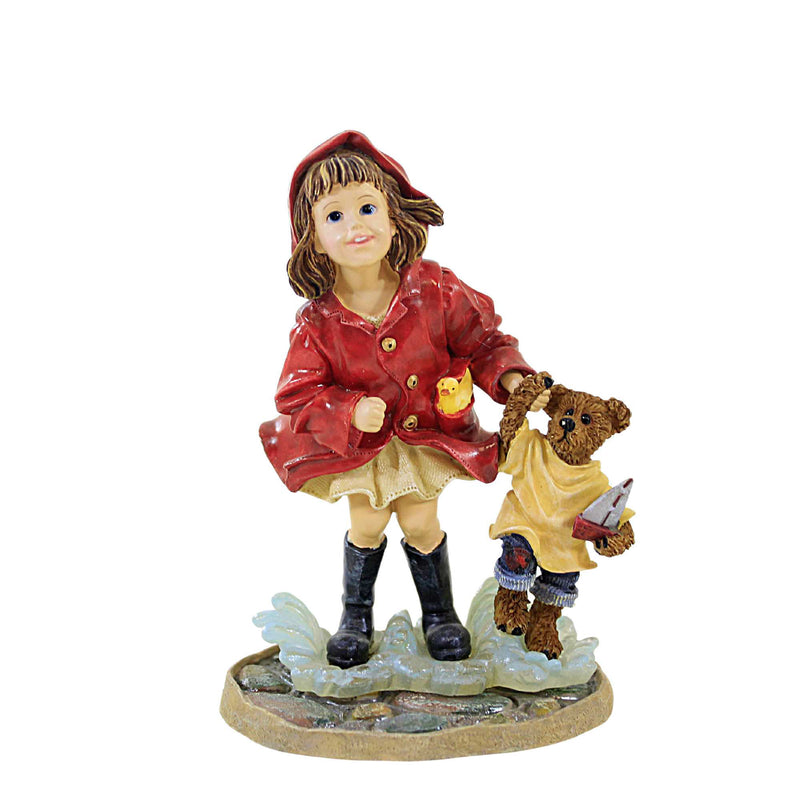 Boyds Bears Resin Brooke W/ Joshua...Puddle Jumpers - One Figurine 4.75 Inch, Resin - Spring Dollstone 3551 (7757)