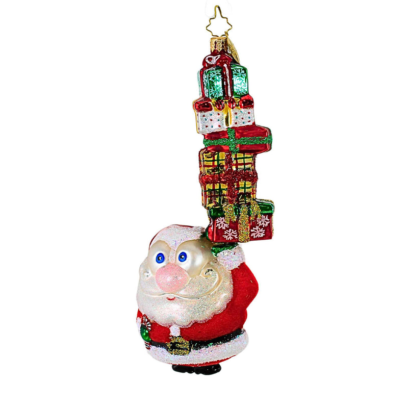 Christopher Radko Google Stack Blown Glass Ornament Santa Presents (793)