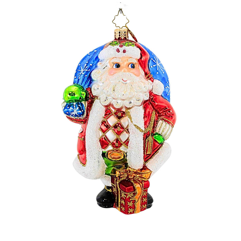 Christopher Radko Nick-Nack Napsack Blown Glass Ornament Christmas Santa 1014424 (8017)