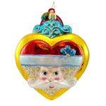 Christopher Radko Smiles From The Heart Blown Glass Ornament Santa (816)