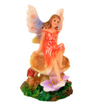 Craftoutlet.Com Orange Sitting Fairy - One Figurine 3.75 Inch, Resin - Wings Myth Mushroom 91005 Orange (8186)