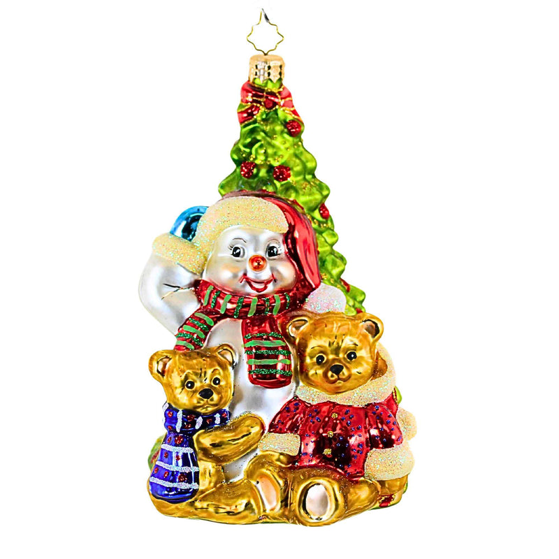 (8465) Christopher Radko Company Teddy Frost Tree, 6.25 Inch, Ornament Snowman Bear Tree 1014928