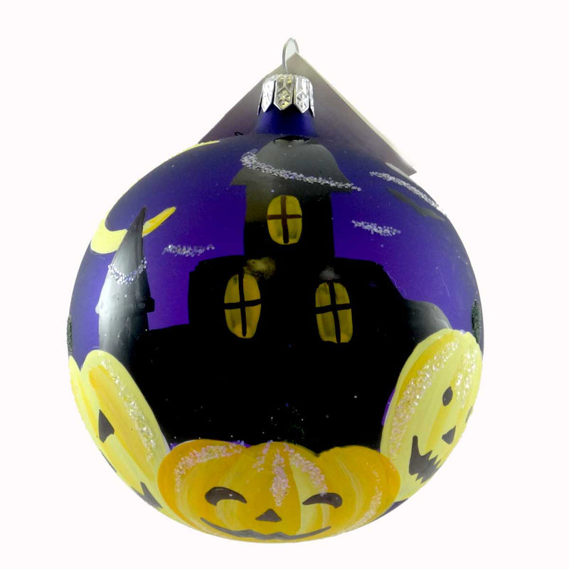 Haunted House Ball - 3.5 Inch, Glass - Pumpkins Halloween Moon 936327 (8587)