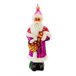 Christopher Radko Harvest Day Blown Glass Ornament Santa Christmas (884)