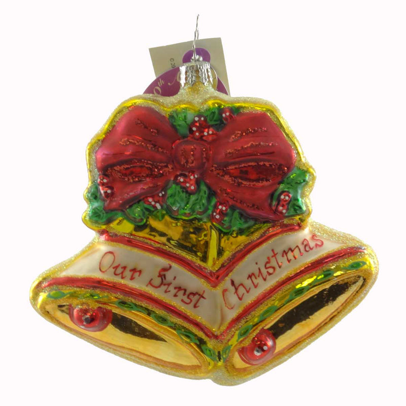 Christopher Radko Our First Christmas 2005 Glass Ornament Christmas Bells Dated (921)