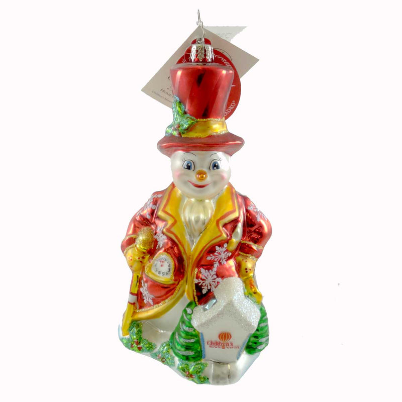 Christopher Radko Home In My Heart Blown Glass Ornament Charity Snowman (940)