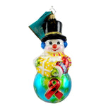 Christopher Radko Company Global Concern - 1 Glass Ornament 6 Inch, Glass - Ornament Snowman Aids Charity 1012679 (942)